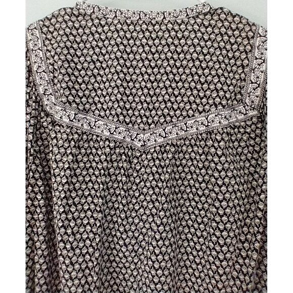 OLD NAVY Top Popover Balloon Sleeve Oversized Black White Boho Blouse - XL - Picture 7 of 9